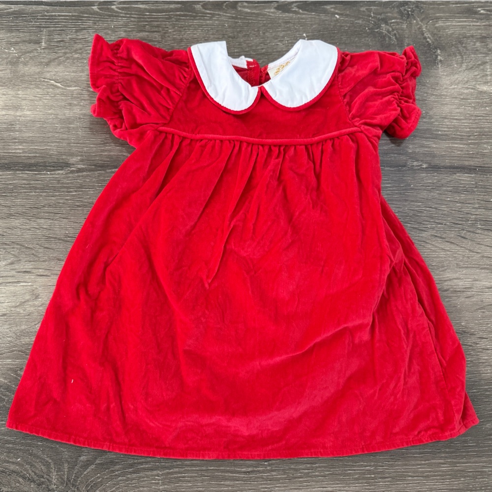 TBBC 18-24M Holly Day Velveteen Dress Richmond Red EUC